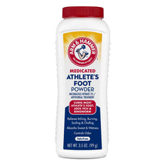 Arm & Hammer frontal del envase mostrando la marca y beneficio de alivio