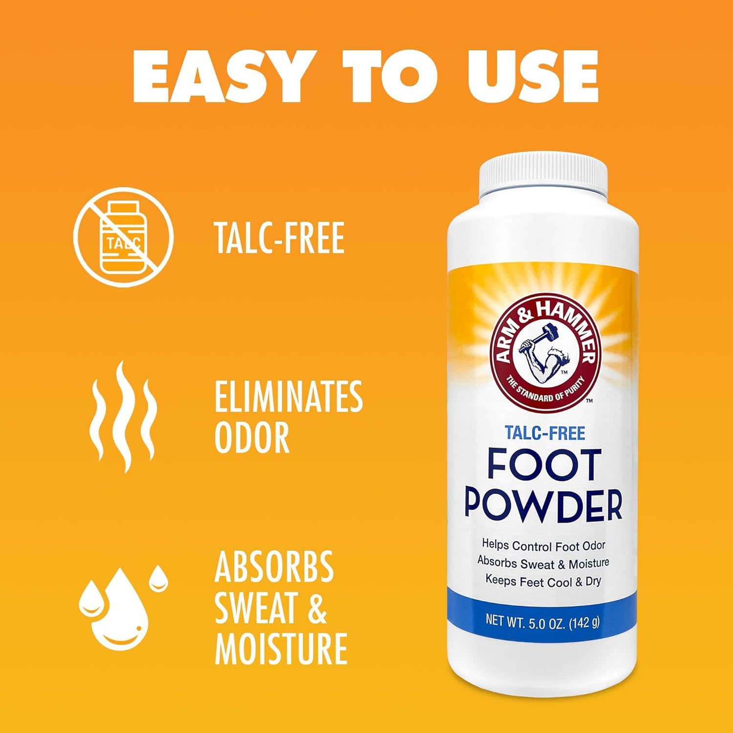 Arm & Hammer primer plano de la textura del polvo, absorbe humedad