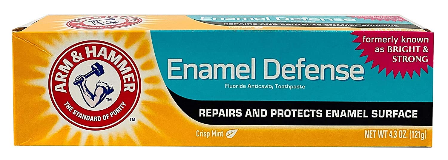 Arm & Hammer frente del empaque mostrando pack de 3 y beneficio fortalecimiento