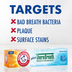 Arm & Hammer persona cepillando dientes con sensación fresca