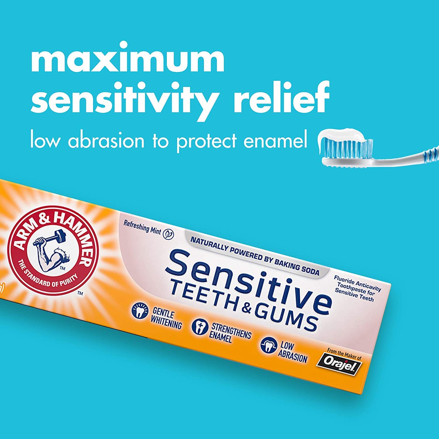 Arm & Hammer aplicación en cepillo en baño, sensación de frescura inmediata