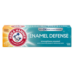 Arm & Hammer detalle de la etiqueta del tubo destacando beneficios y flúor