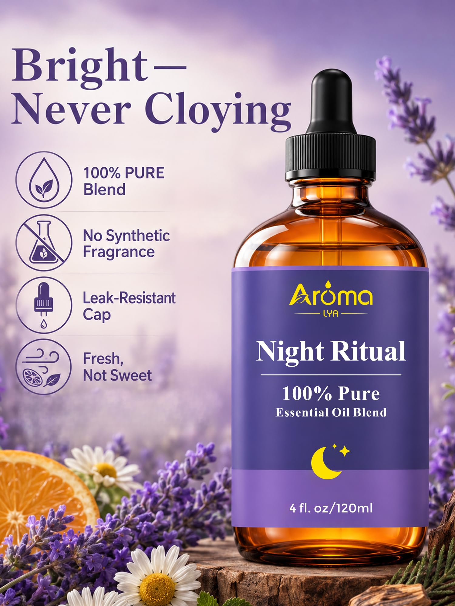 AromaLYA gota de aceite sobre superficie mostrando color y aroma suave