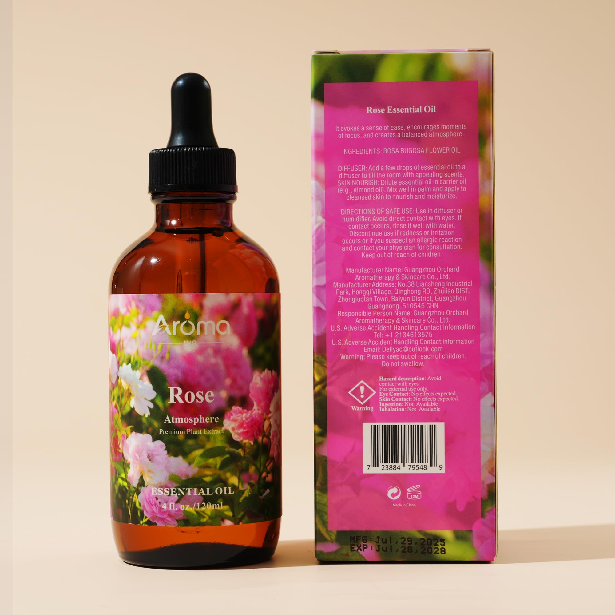 AromaLYA etiqueta informativa en primer plano con instrucciones claras
