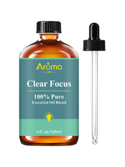 AromaLYA frasco frontal Clear Focus con diseño claro y profesional