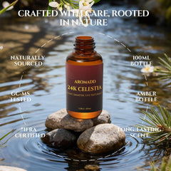 AROMADD aceite 24K Celestia textura concentrada demostrando beneficio de larga duración