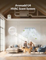 AROMADD U4 instalado en conducto HVAC para perfumar toda la casa uniformemente