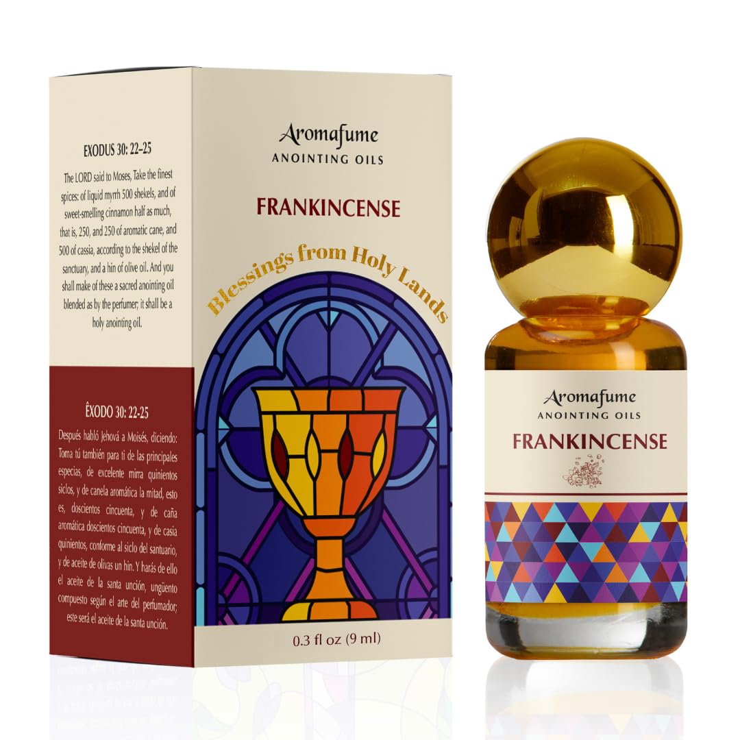 Aromafume botella frontal mostrando aceite de incienso para oración y concentración
