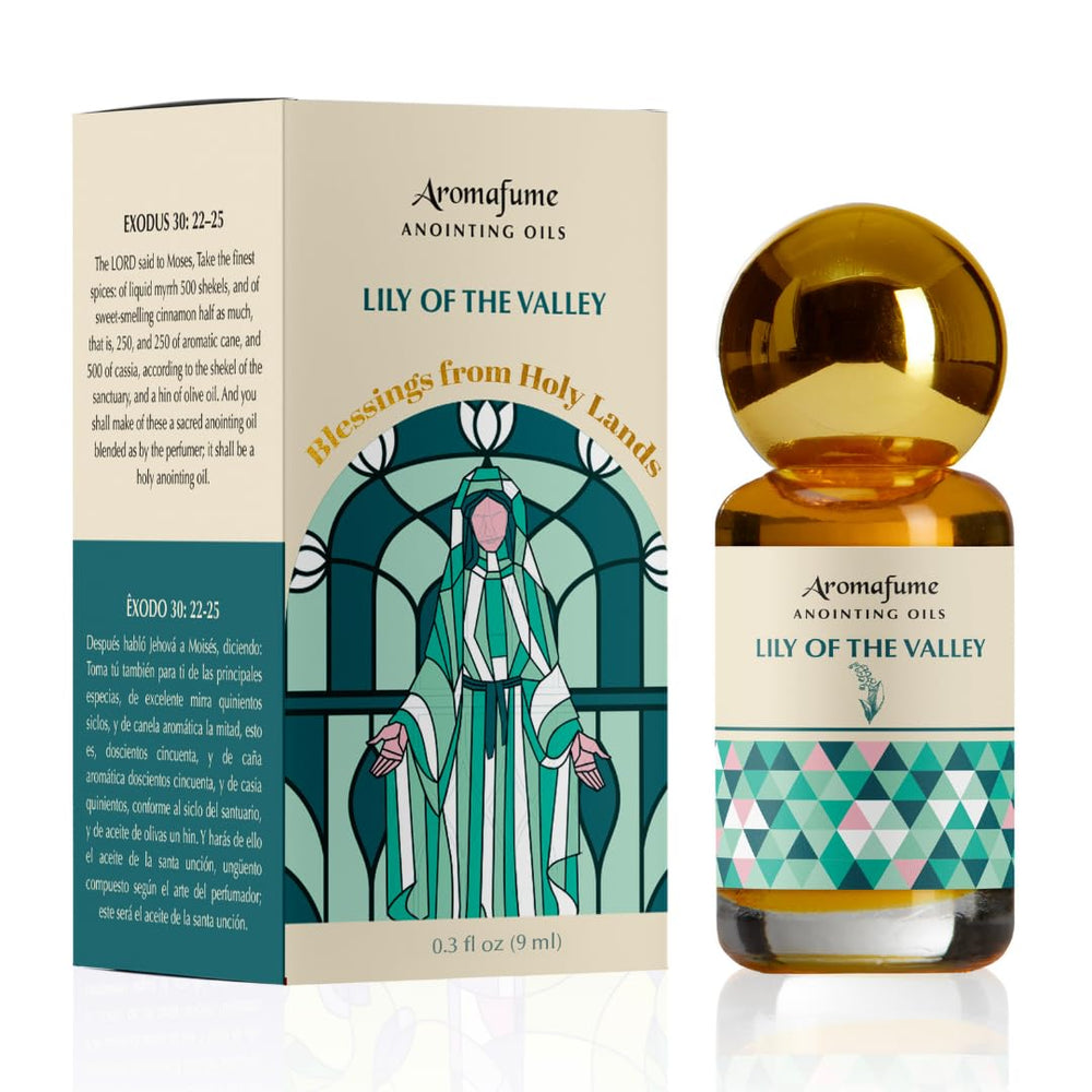 Aromafume frasco delantero mostrando el diseño y aroma Lirio del Valle