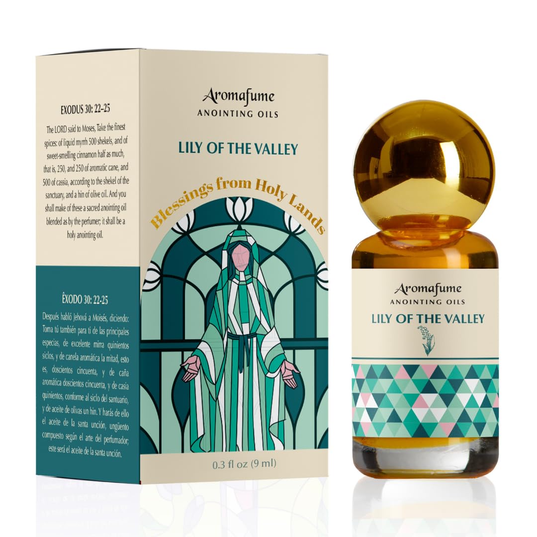 Aromafume frasco delantero mostrando el diseño y aroma Lirio del Valle