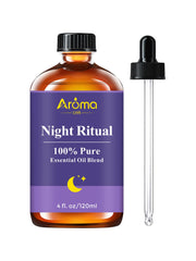 AromaLYA Night Ritual vista frontal con botella y diseño claro beneficiando la relajación
