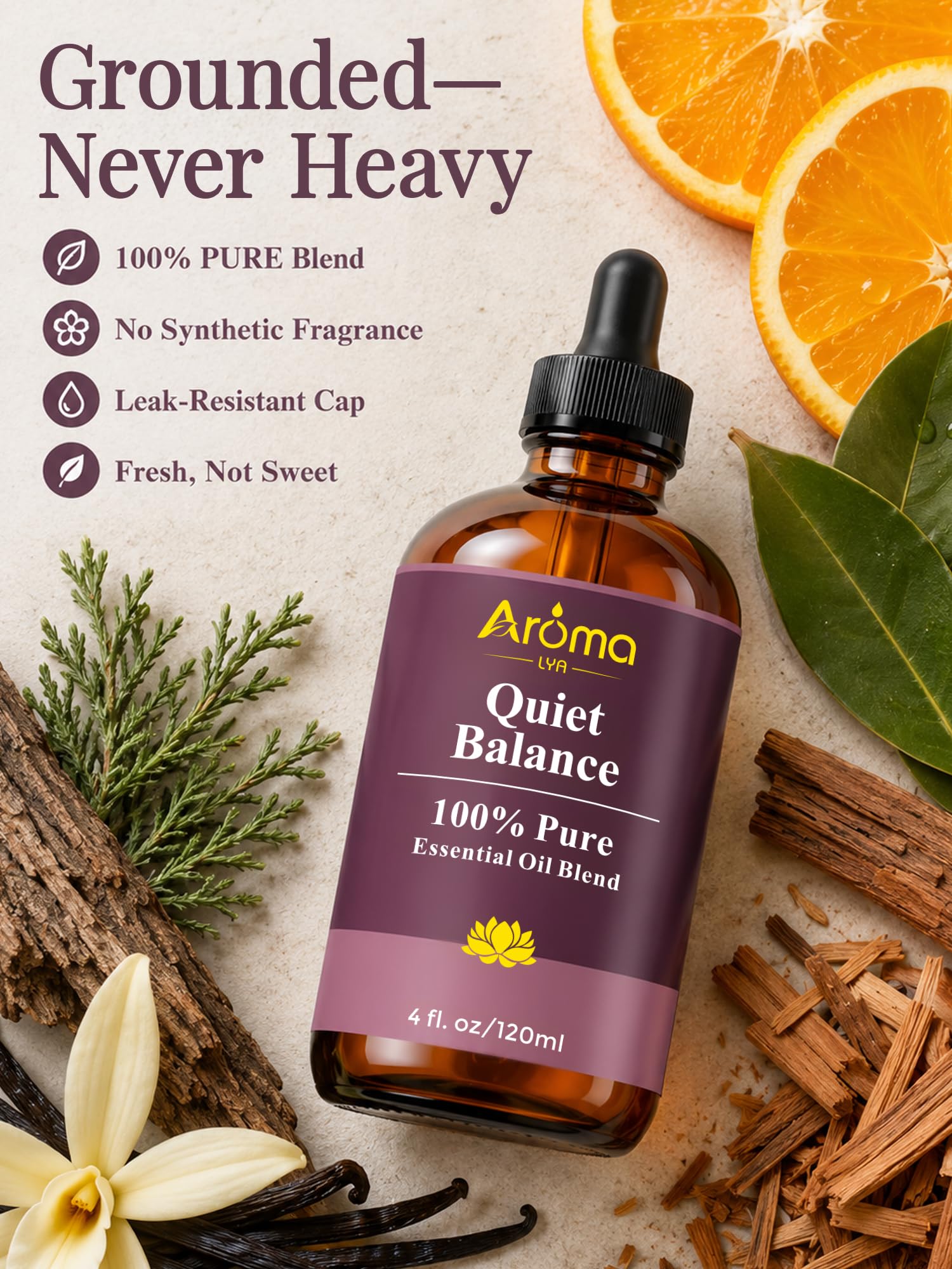 AromaLYA aceite Quiet Balance en difusor con agua para calma inmediata
