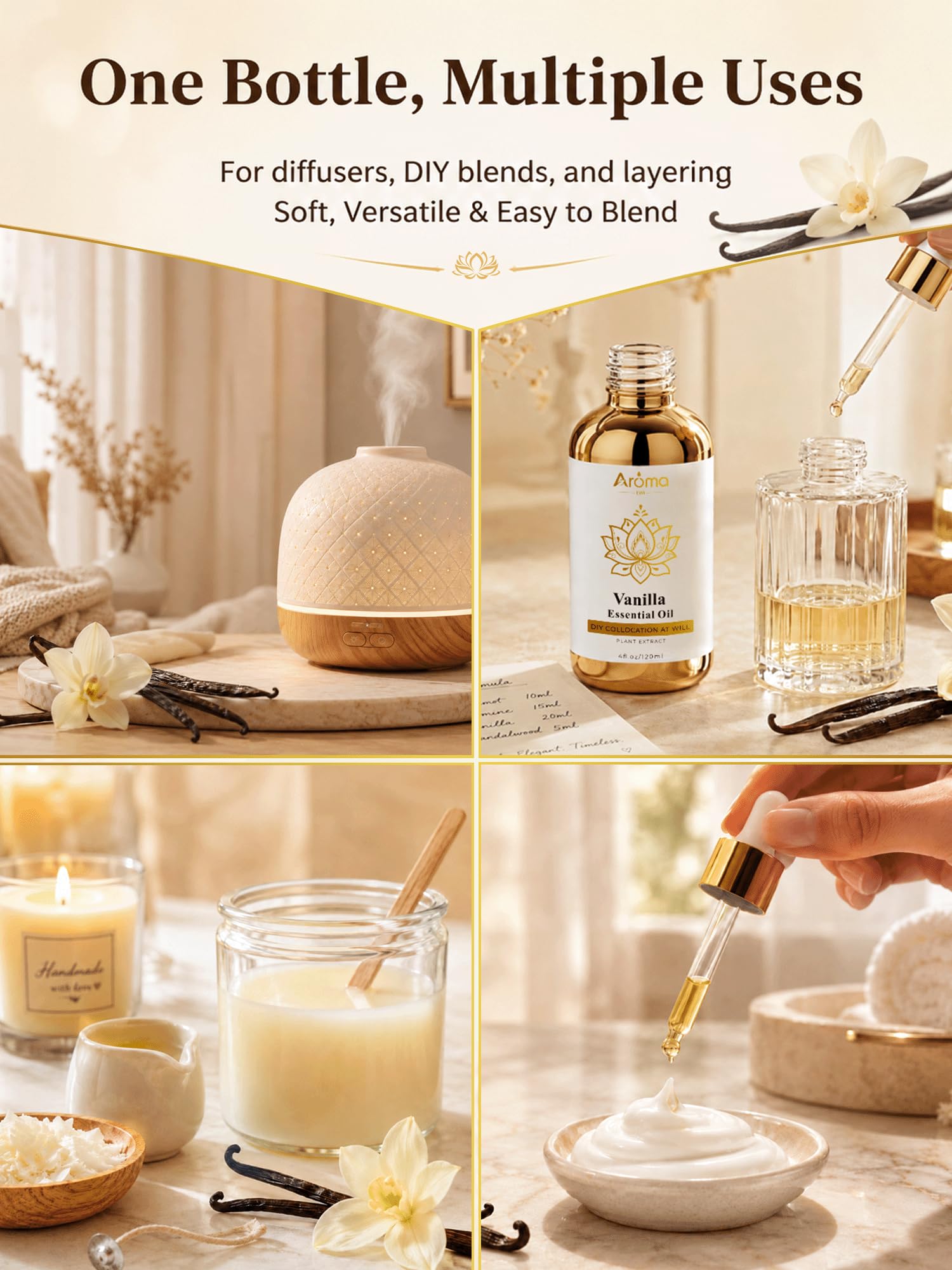 AromaLYA aceite en palmas demuestra textura suave y aplicación aromática