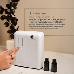 AROMAPLAN colocado en estantería ambientando sala con aroma tipo hotel