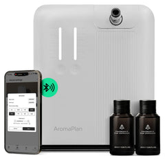 AROMAPLAN vista frontal mostrando diseño elegante y potencia para grandes espacios