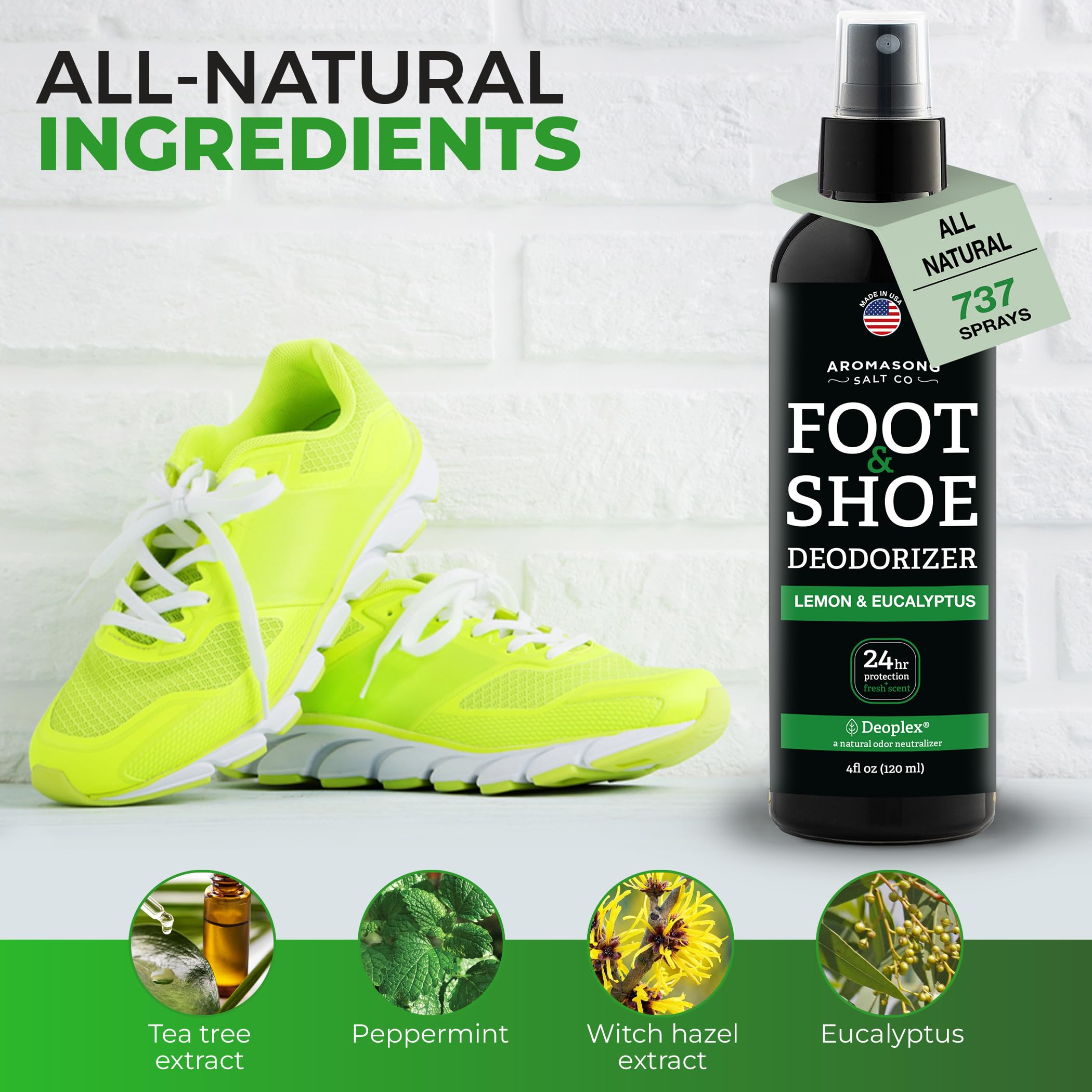 Aromasong en zapato eliminando olores para uso inmediato