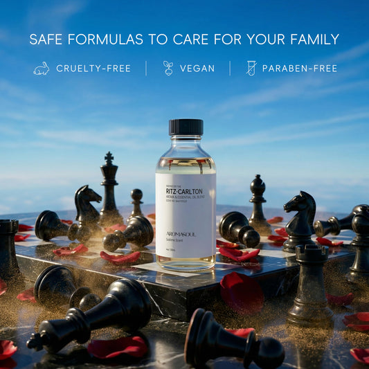 AROMASOUL bottle pour peach citrus, easy top-up for uplifting aroma