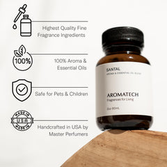 AromaTech Santal en difusor ultrasónico, difunde aroma cálido y acogedor