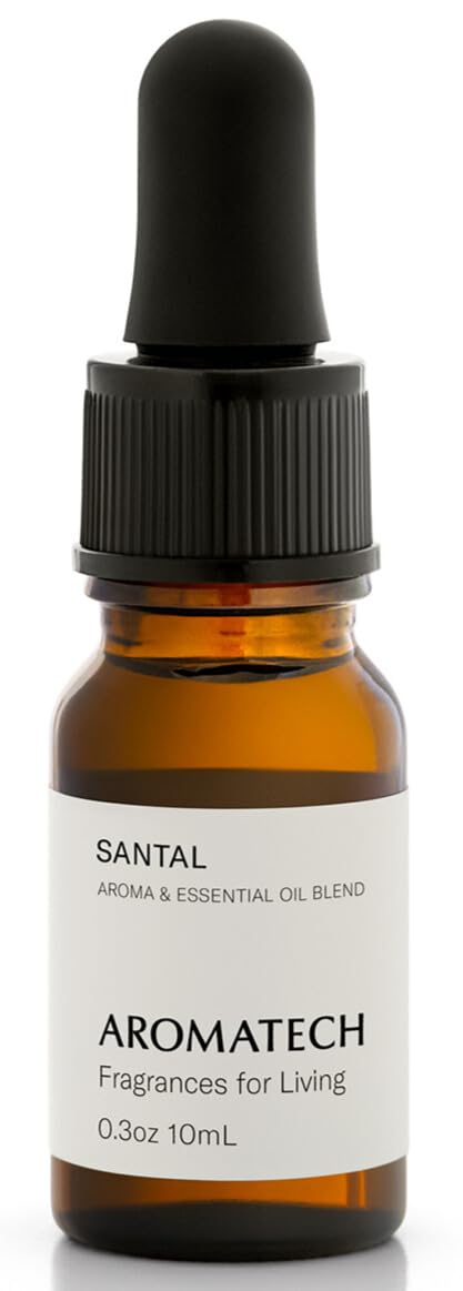 AromaTech Santal vista frontal del frasco, presenta diseño premium y calma