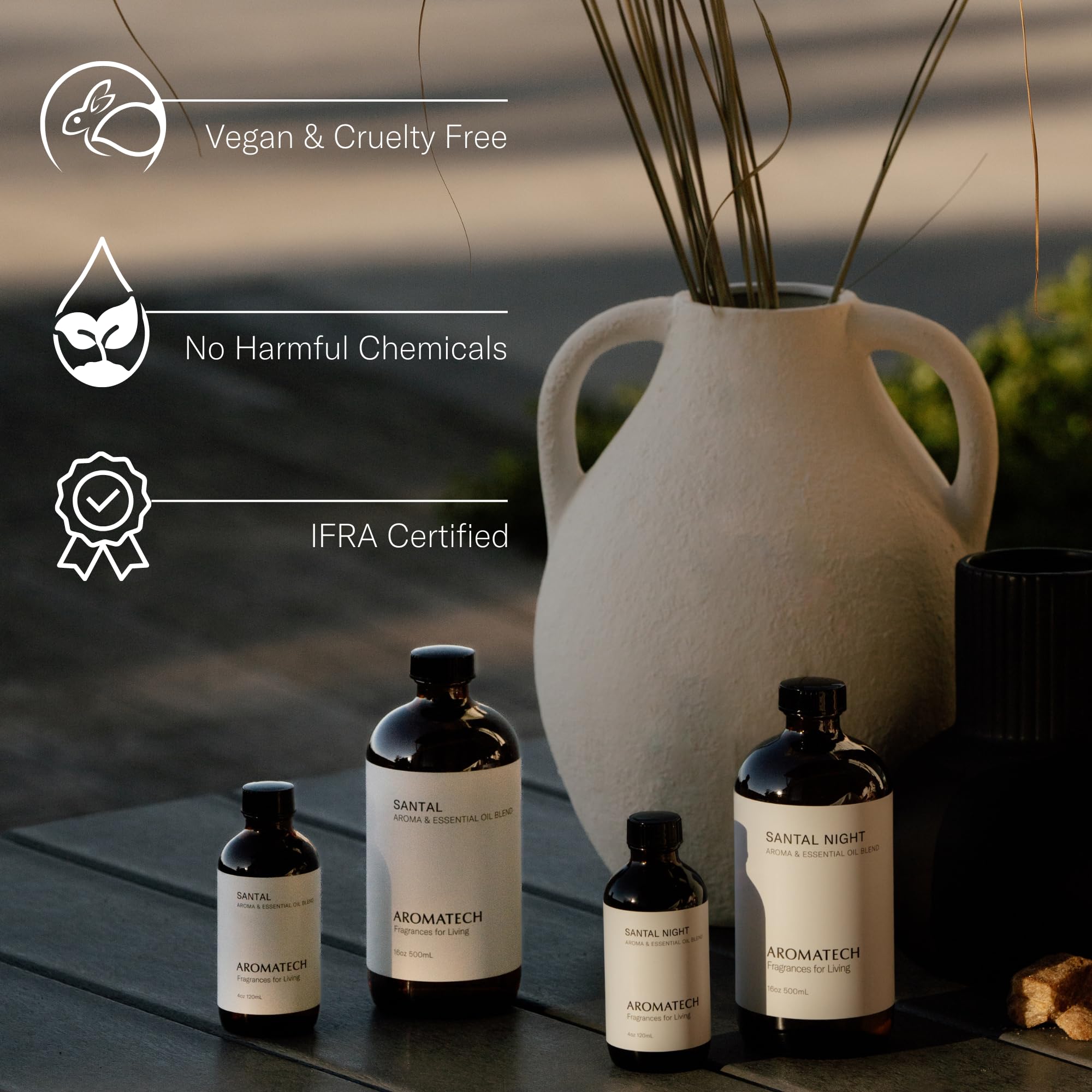 AromaTech frasco junto a regla para apreciar tamaño práctico
