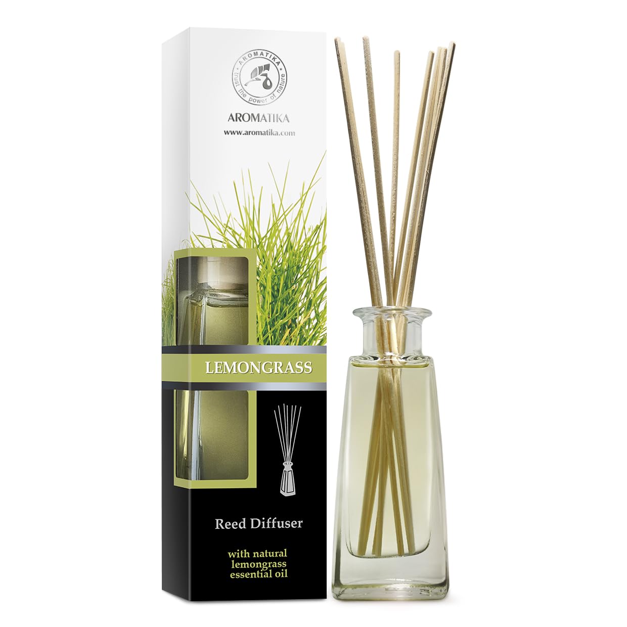 AROMATIKA difusor frontal mostrando diseño elegante y aroma fresco