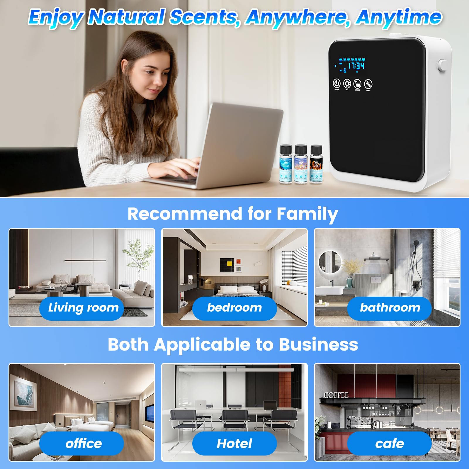 AROMAUKO app Aroma Buddy en teléfono para programar horarios y modos