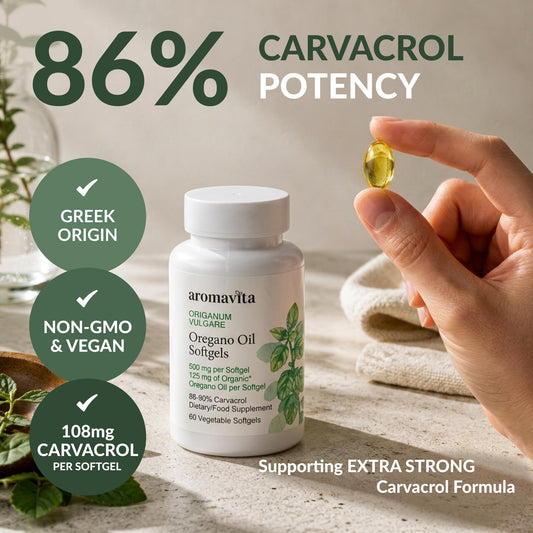 AROMAVITA detalle etiqueta griega garantiza trazabilidad y calidad