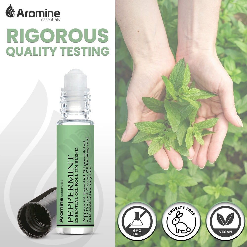 Aromine gotas de aceite sobre la piel mostrando absorción rápida