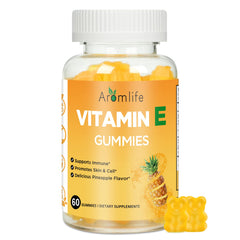 Aromlife frasco frontal con etiqueta y 60 gomitas, fácil identificación