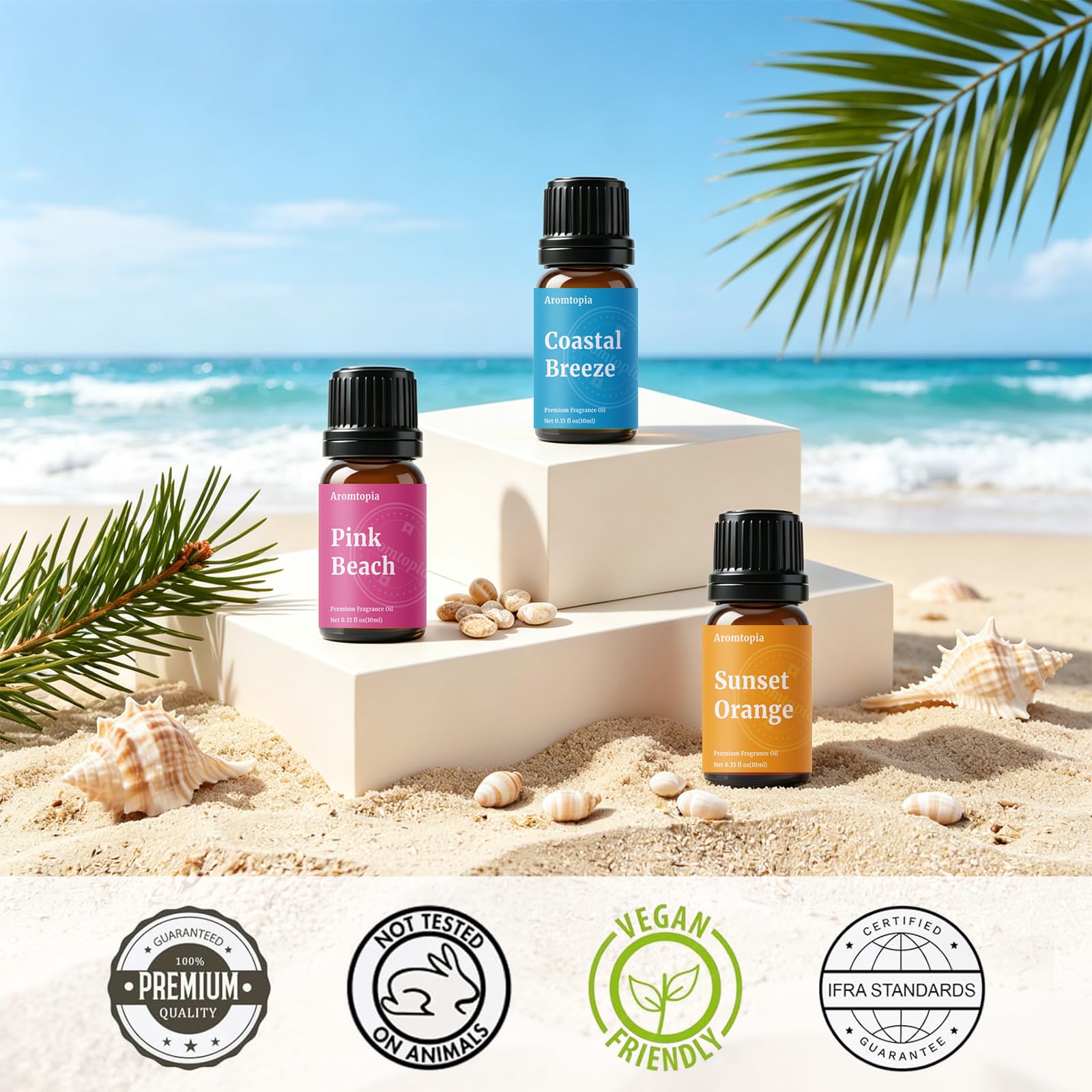 AROMTOPIA etiqueta con información y punto de inflamación visible