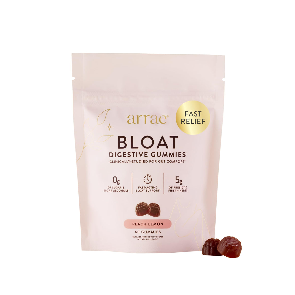 Arrae envase frontal que muestra sabor Peach Lemon y beneficio digestivo