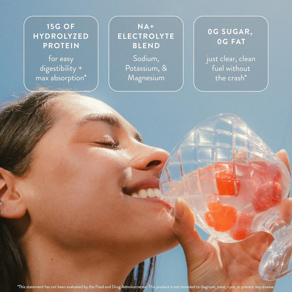 Arrae bebida lista en vaso con agua clara, hidratación refrescante postentreno
