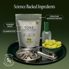 Close-up textura de gomita Sour Green Apple de Arrae destacando sabor agradable