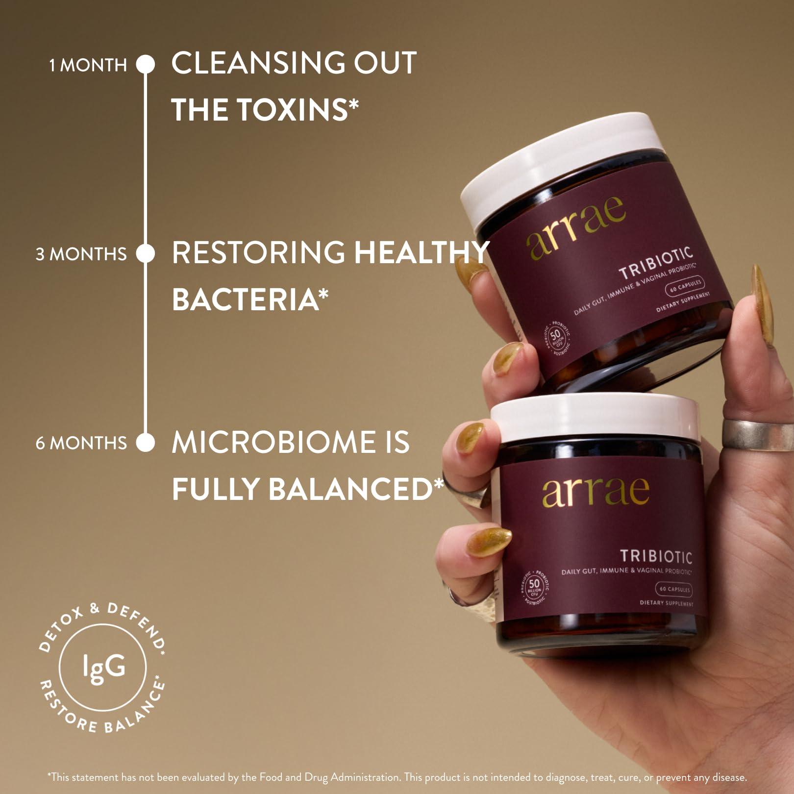 Arrae Tribiotic close-up del polvo para ver la textura y calidad del producto