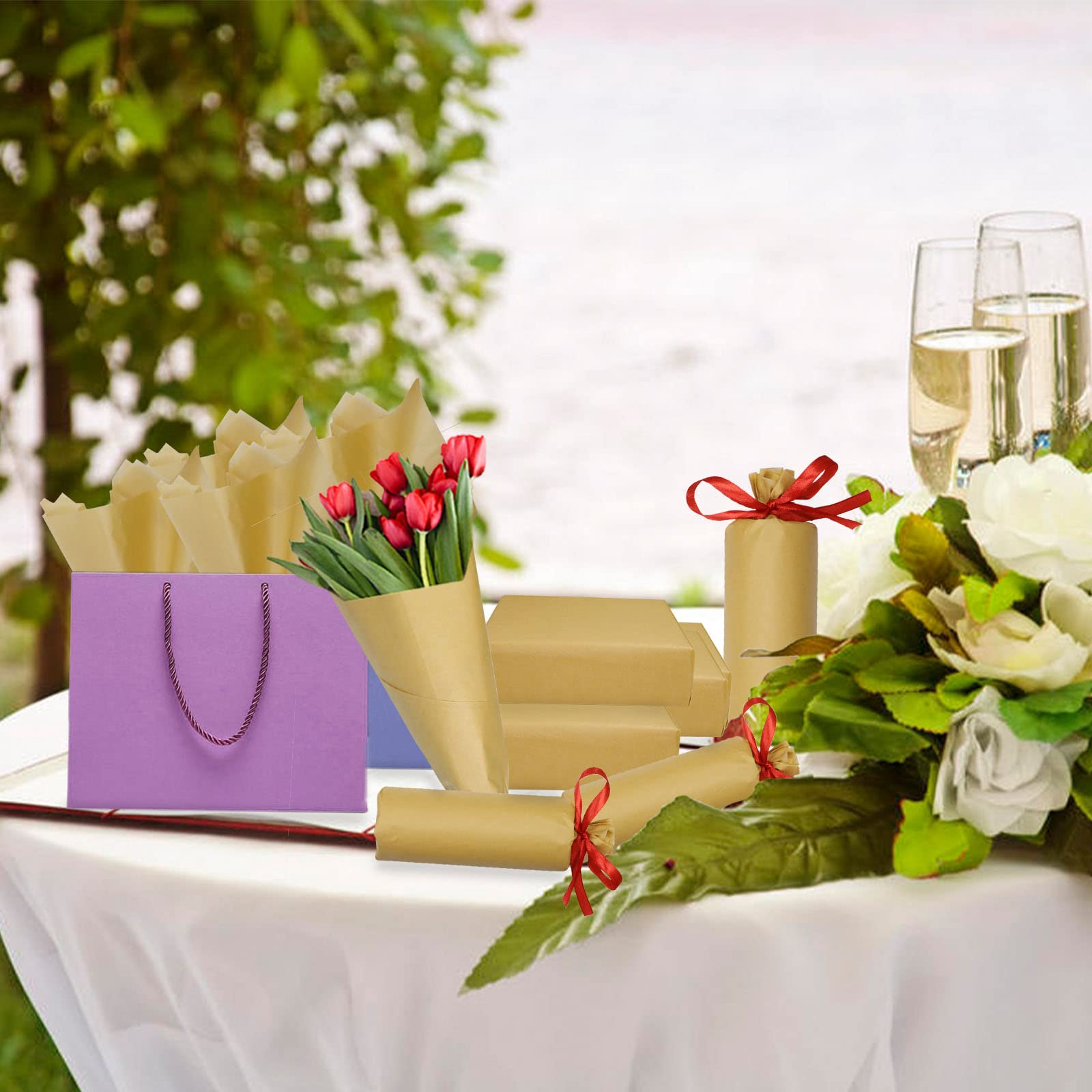 Artdly papel kraft envolviendo regalo, aspecto rústico y elegante