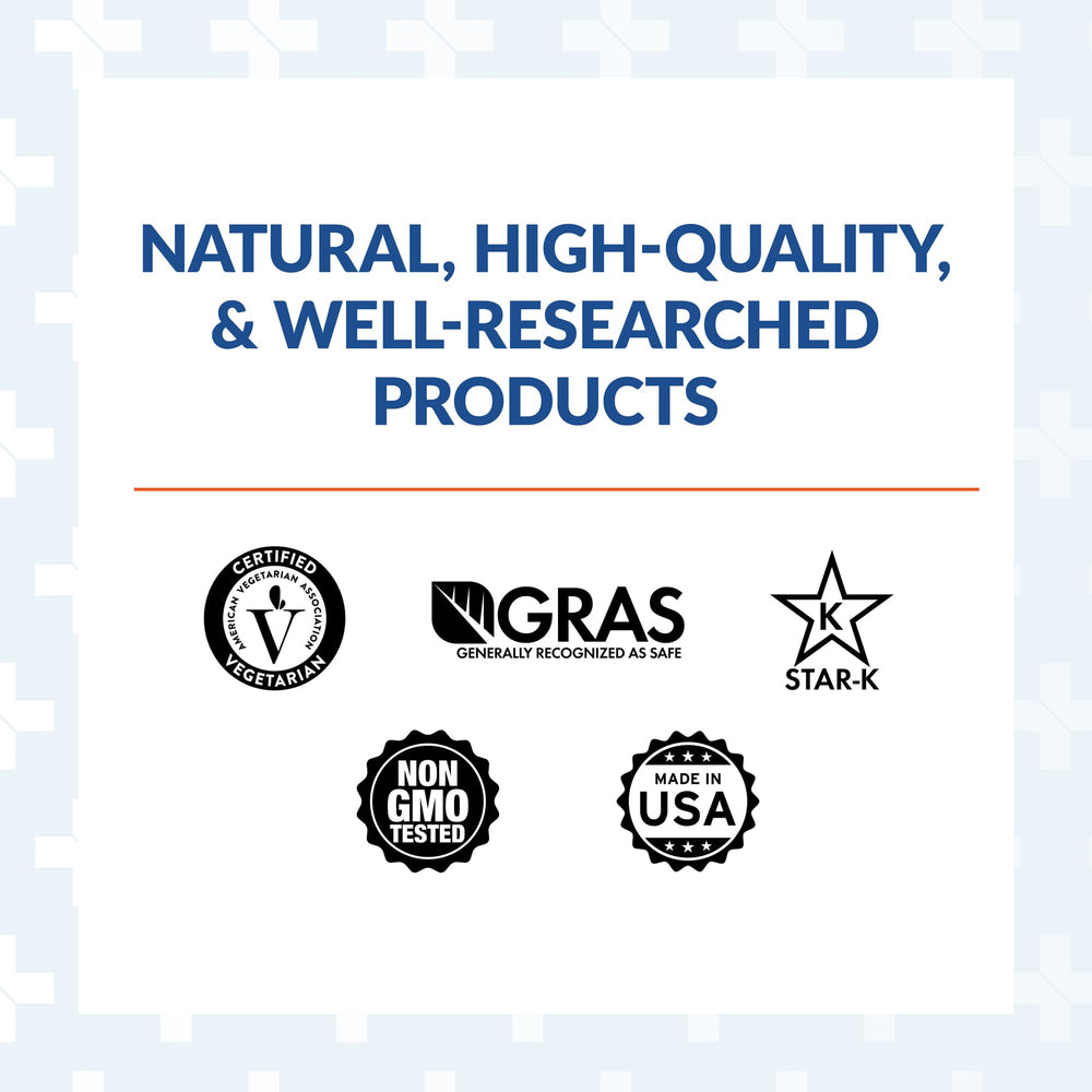 Arthur Andrew Medical sello kosher y no-GMO Neprinol AFD certificación clara