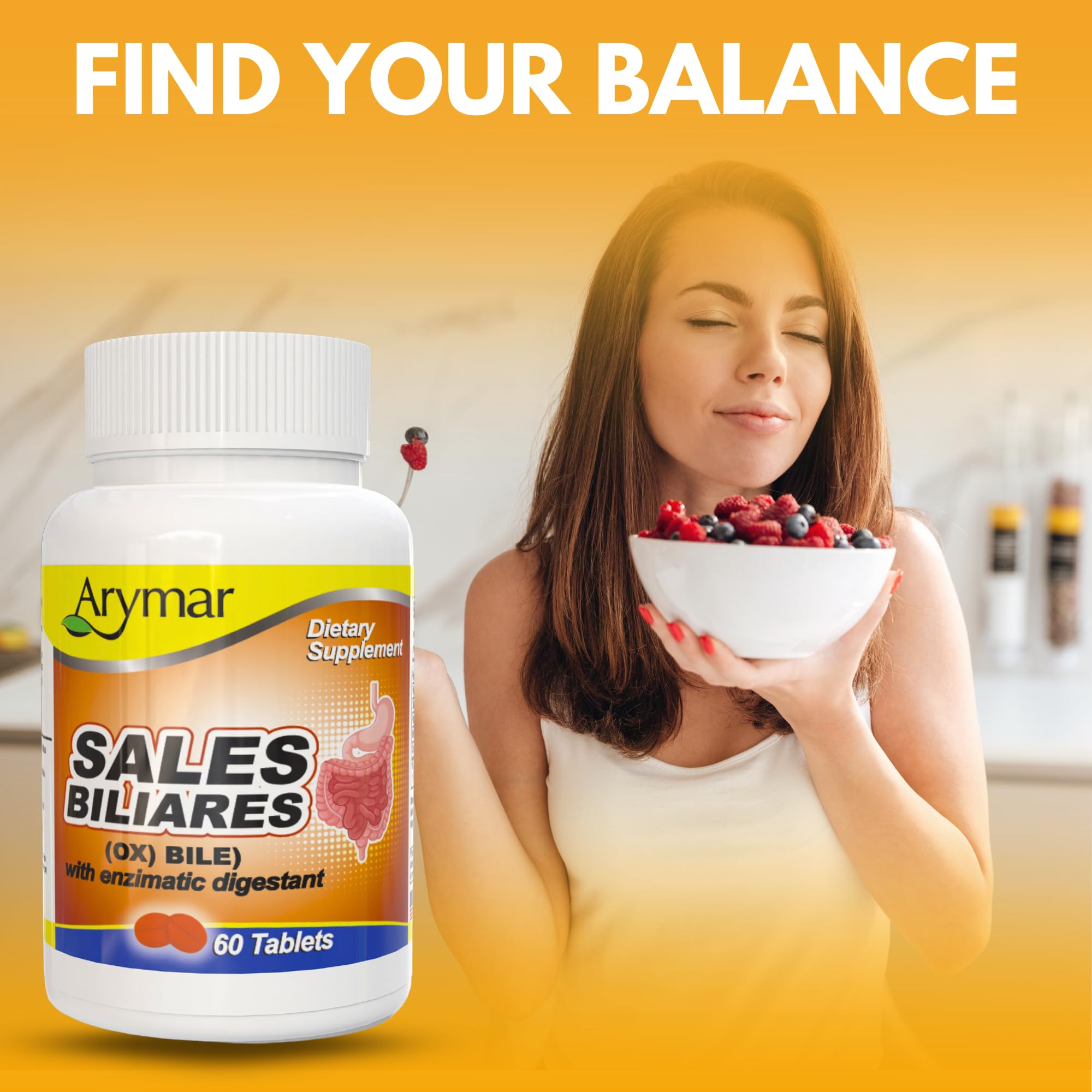 Arymar ingredientes clave destacando sales biliares y enzimas digestivas