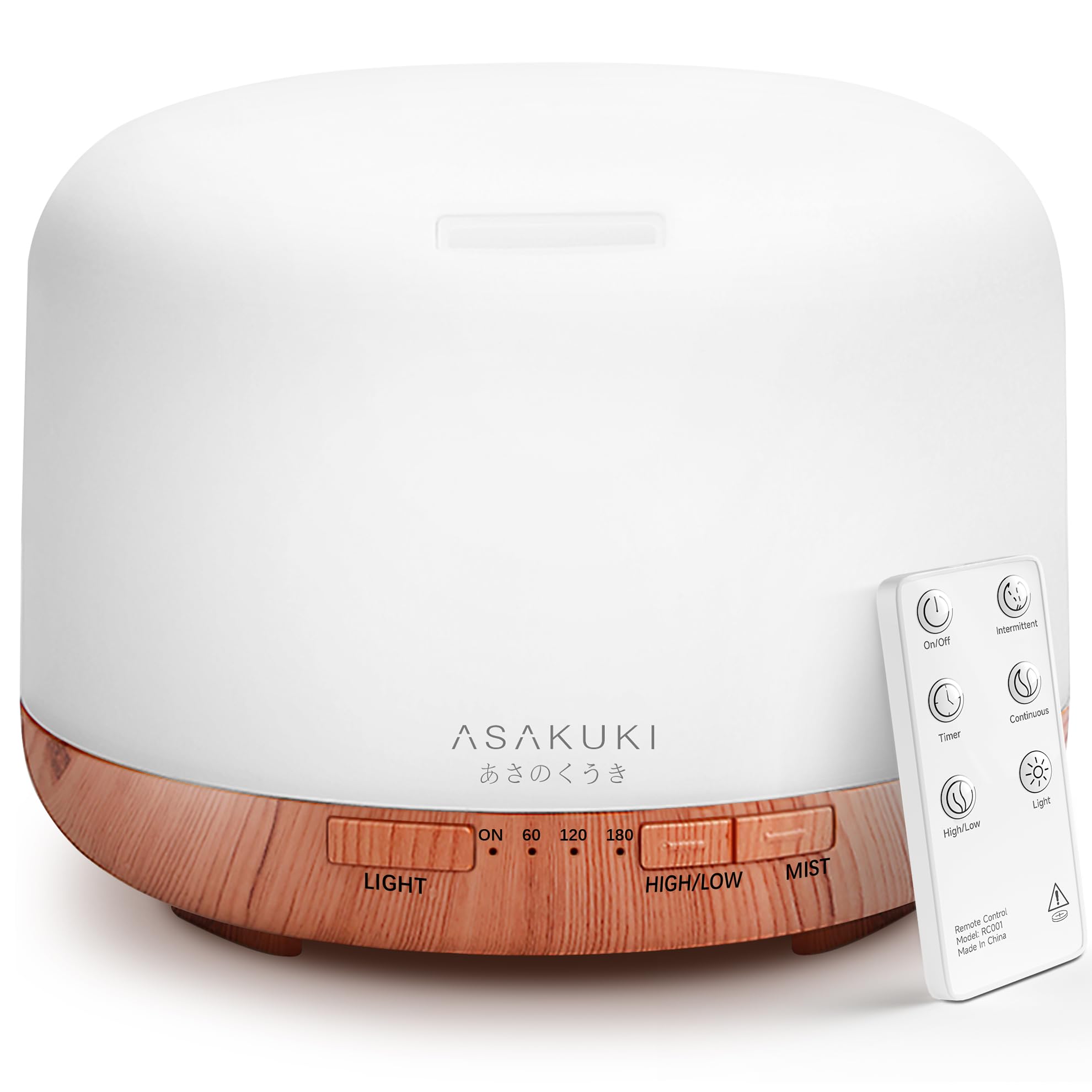 ASAKUKI vista frontal del difusor, diseño compacto y funcional