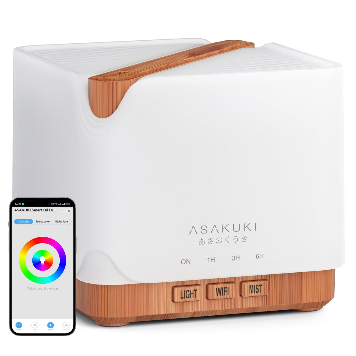 ASAKUKI vista frontal del difusor 700 ml con diseño elegante y funcionamiento prolongado