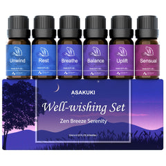 ASAKUKI set frontal mostrando seis frascos para ambientar espacios