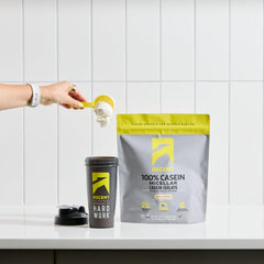 Ascent pudín proteico preparado con caseína, snack nocturno alto en proteína
