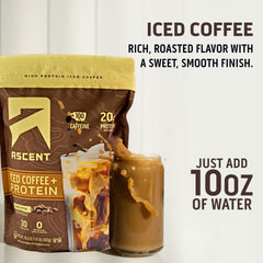 Ascent vaso de café helado servido, refrescante y alto en proteína