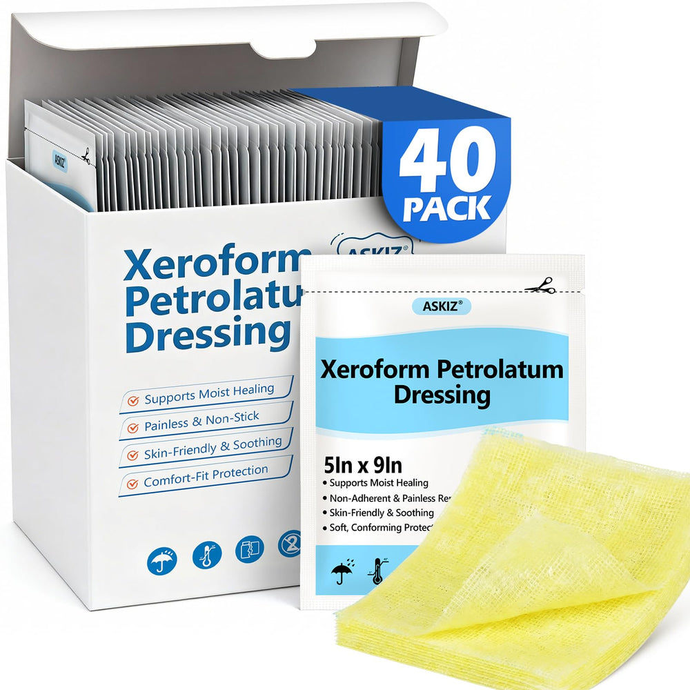 ASKIZ empaque frontal caja de 40 apósitos 5x9 para cuidados de heridas