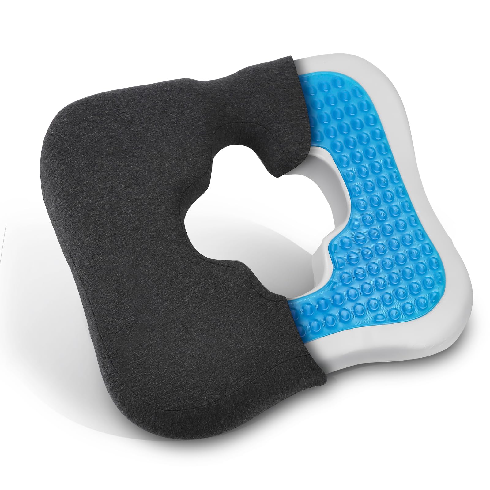 Asktree vista frontal del cojín mostrando forma ergonómica y tamaño ideal