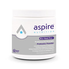 Aspire Nutrition frente del empaque mostrando el envase y la presentación conveniente