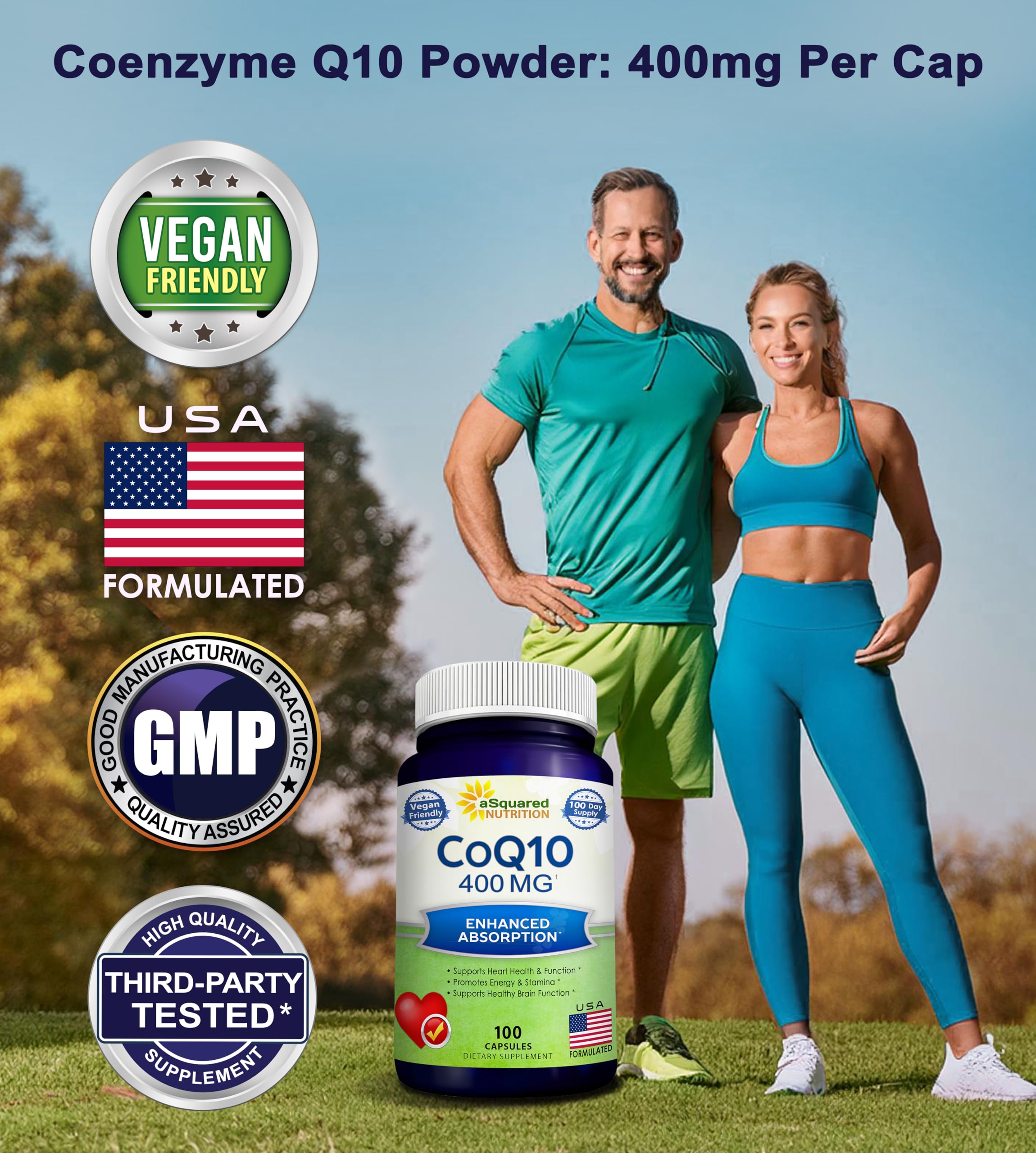aSquared Nutrition polvo del ingrediente CoQ10 textura y pureza para formulación concentrada