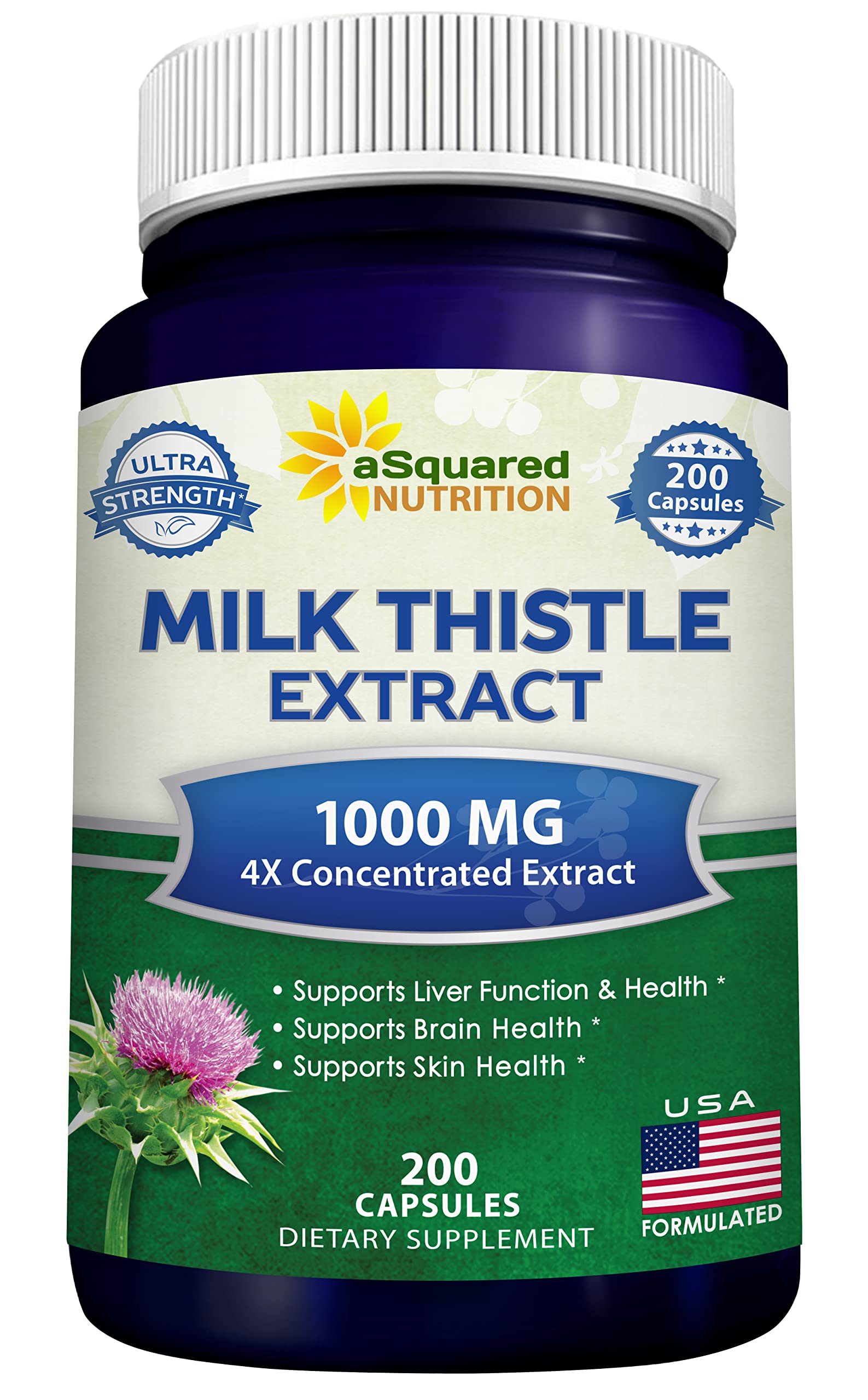 aSquared Nutrition envase frontal mostrando 200 cápsulas y beneficio de suministro prolongado