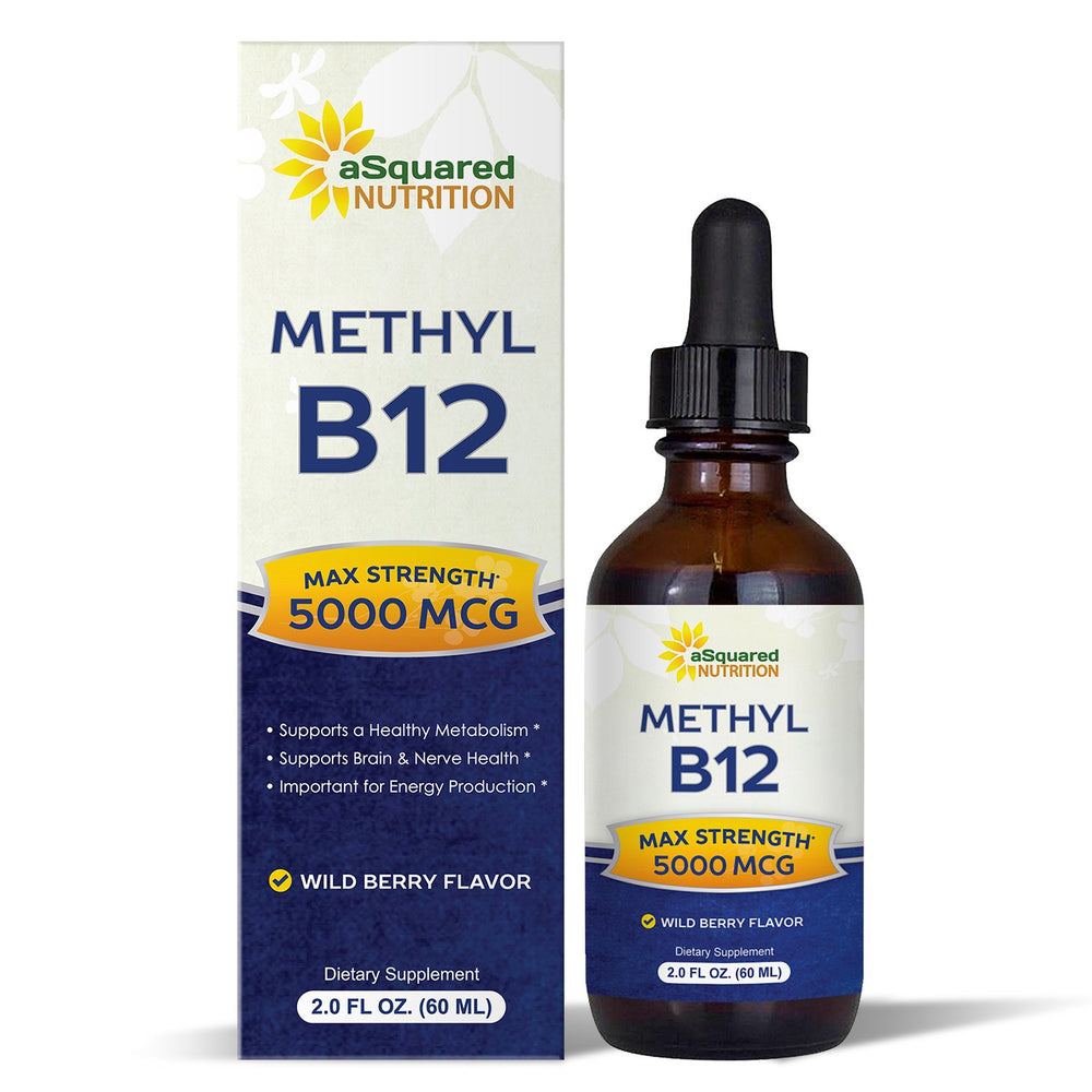 aSquared Nutrition botella frontal mostrando etiqueta clara y dosis 5000 mcg