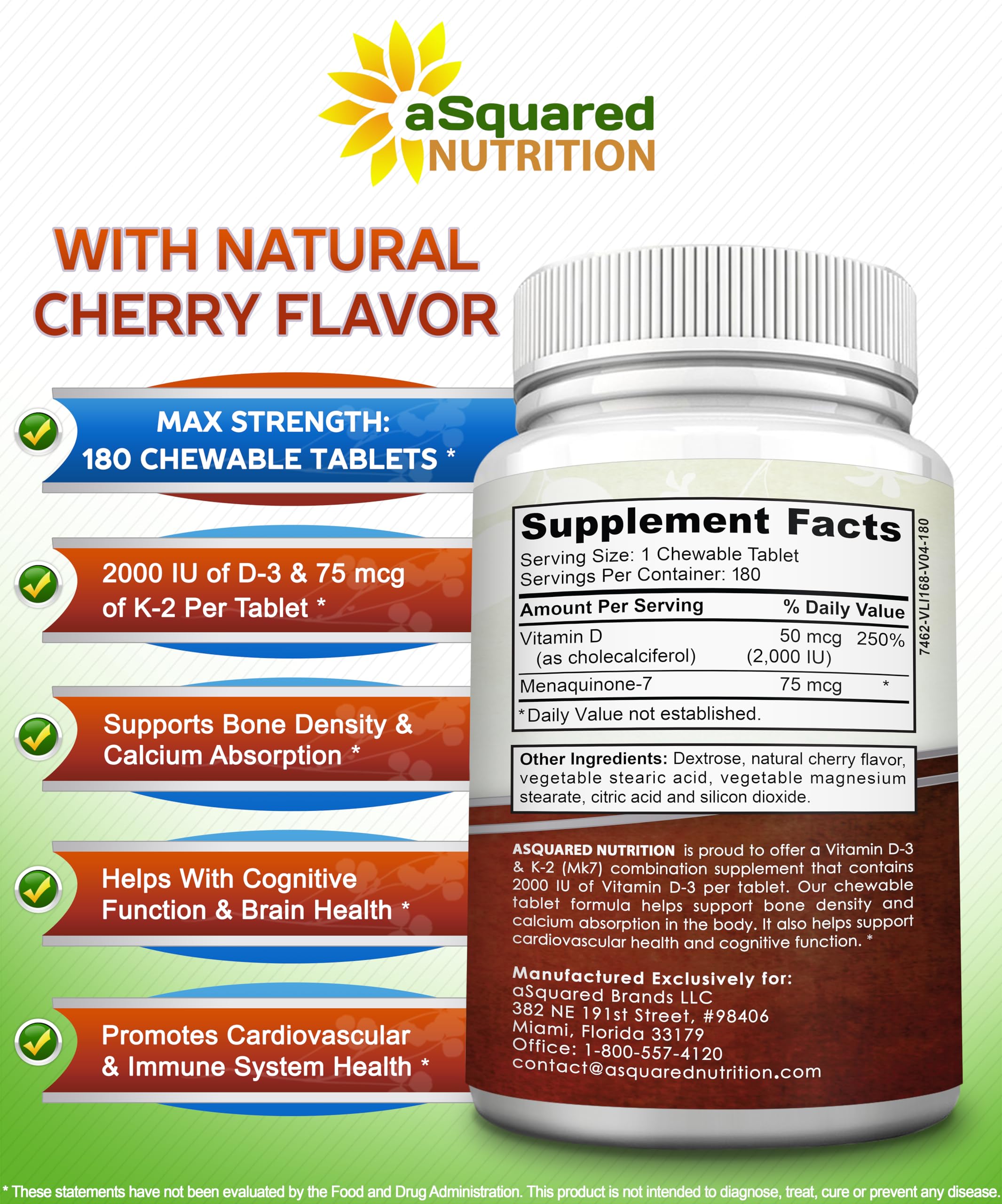 aSquared Nutrition frasco junto a cerezas ilustrando sabor y experiencia agradable