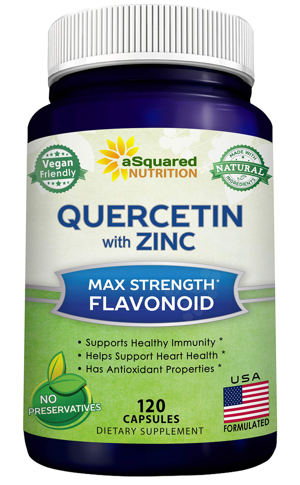 aSquared Nutrition frasco frontal mostrando etiqueta y beneficio antioxidante